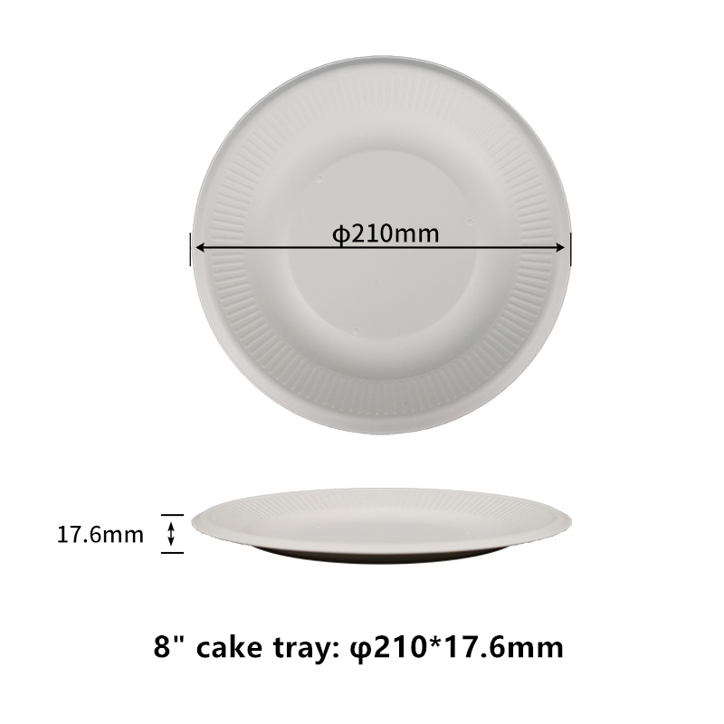 Paper Plates 8 inch Cake Tray Small Compostable Plates Heavy Duty Disposable Paper Plates Small Paper Plates Biodegradable Eco-Friendly Sugarcane Plates