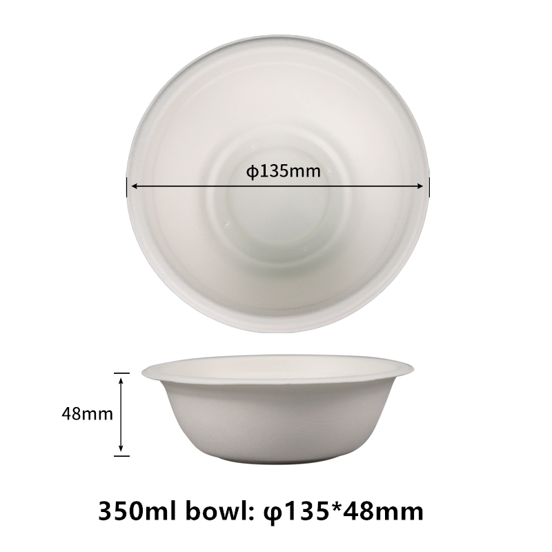100% Compostable Paper Bowls 350ml Disposable Bowls Eco Friendly Sturdy Tree Free Liquid and Heat Resistant Alternative to Plastic or Paper Bowls