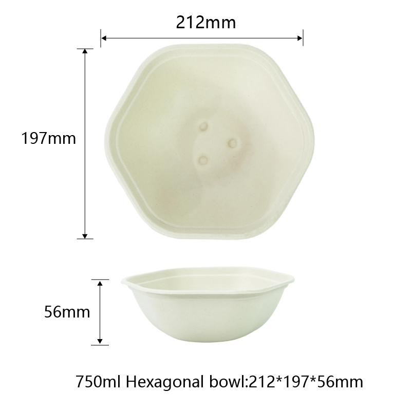 Eco Friendly 750ml Bagasse Sugarcane Hexagonal Bowls Compostable Cutlery Manufacturer - SINCERE