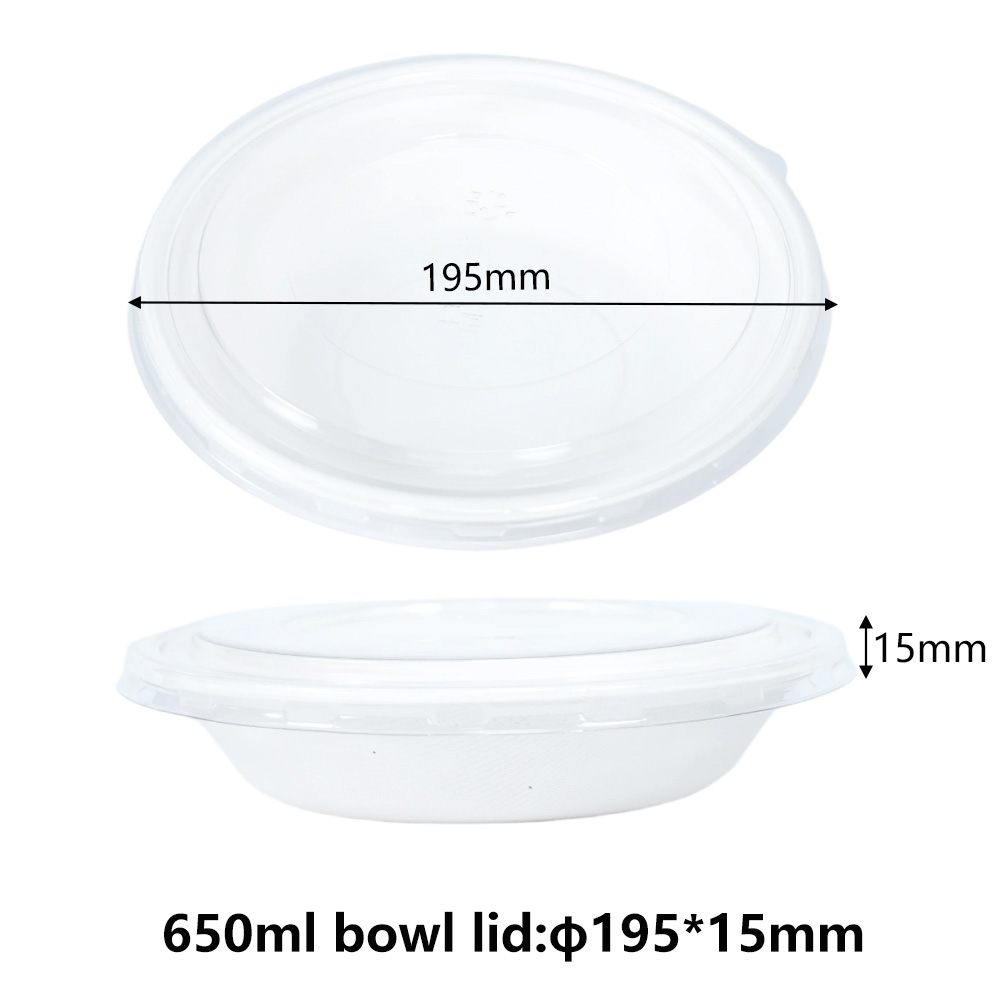 Recyclable Clear PET Lid For 650ml Bagasse Bowls - SINCERE