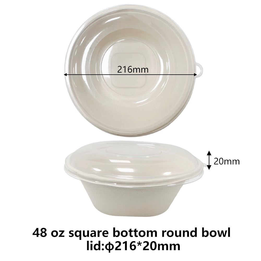 Clear Plastic PET lids For 48 Oz Square-bottomed Round bowl - SINCERE