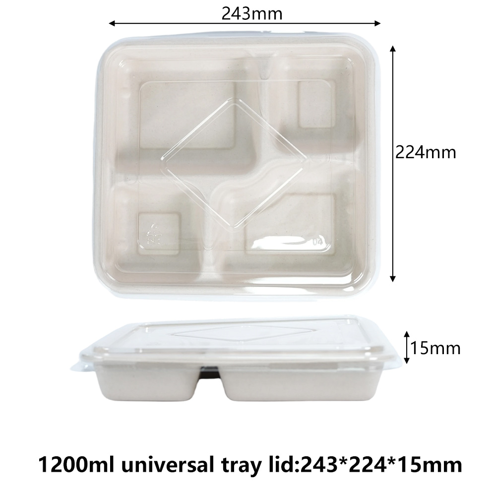 Clear Plastic Lids For 1200ML Sugarcane Bagasse Universal Tray - SINCERE